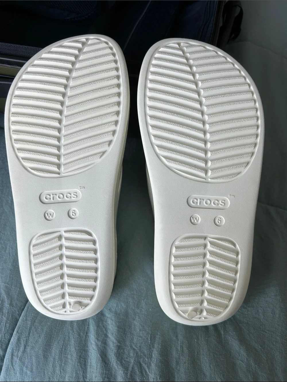 CROCS White Platform Thong Sandals for Women
